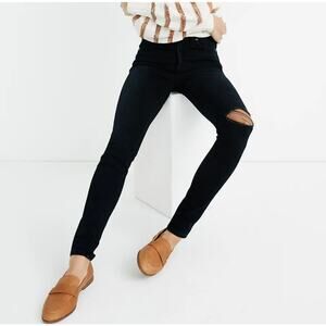 Madewell 10" High-Rise Skinny Jeans in Macalester Wash Blue Rip Women's Size 26